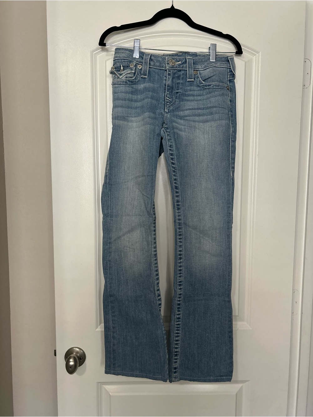 True Religion Women's Light Blue Flare Jeans